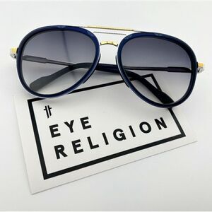 Stylish Cutler & Gross 1323 Blue & Gold Aviator Sunglasses